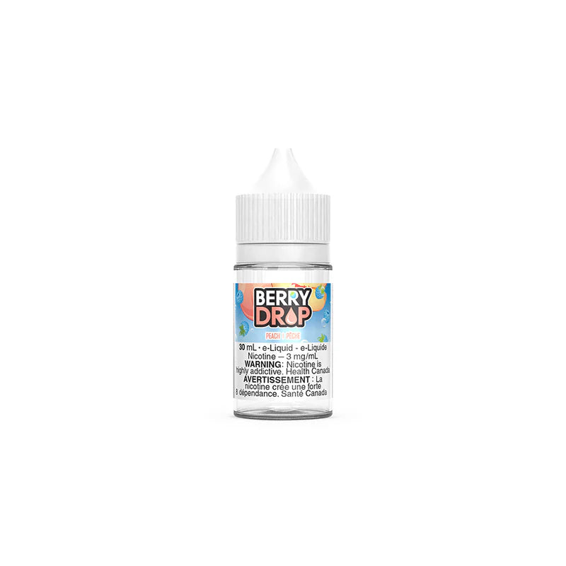Berry Drop Peach E-Liquid – Blue raspberry and peach E-Liquid, 30mL bottle with 3mg nicotine