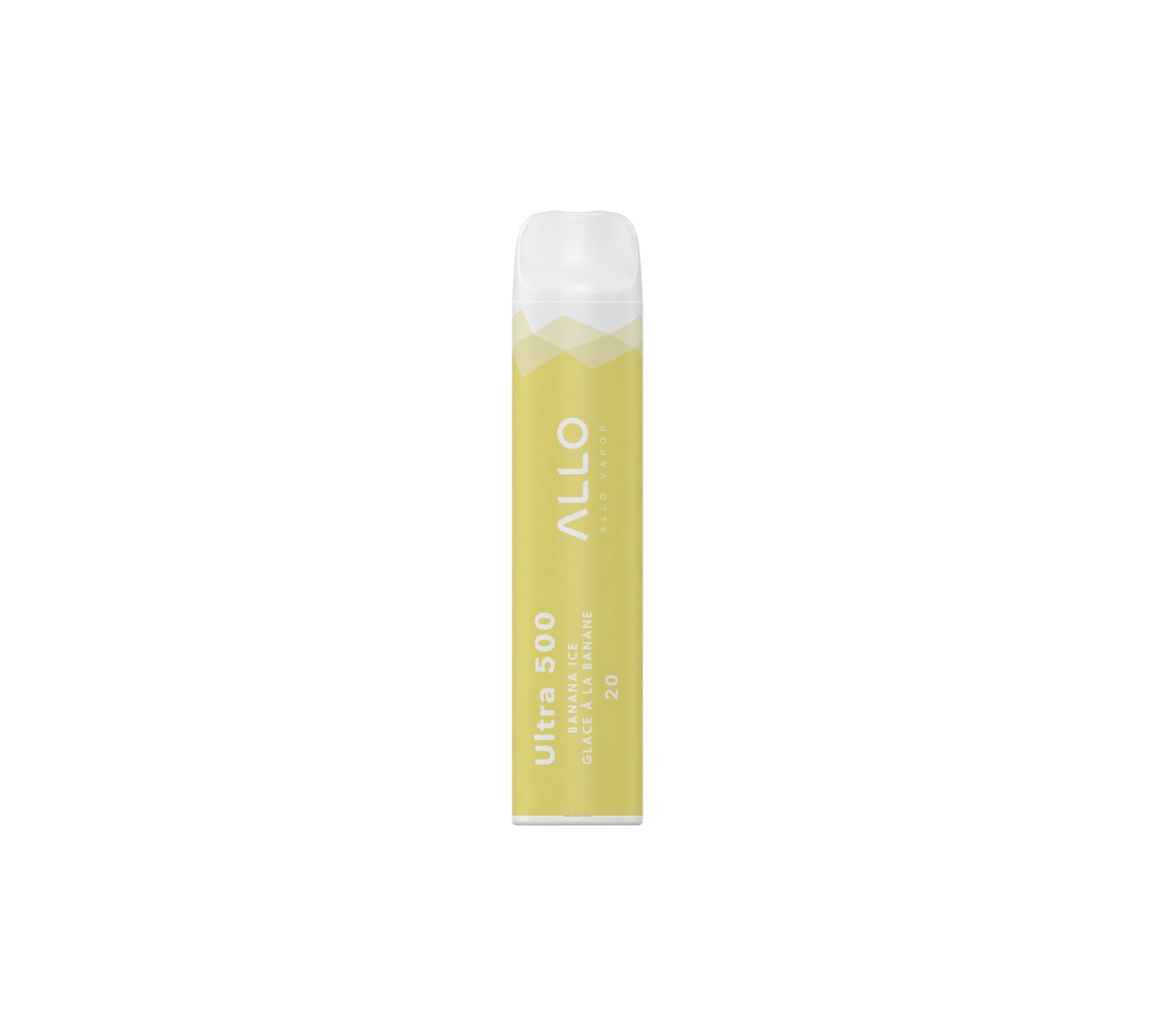 Allo 500 Disposable – Banana Ice, creamy banana flavour with a cooling menthol finish, 20mg nicotine strength, up to 500 puffs