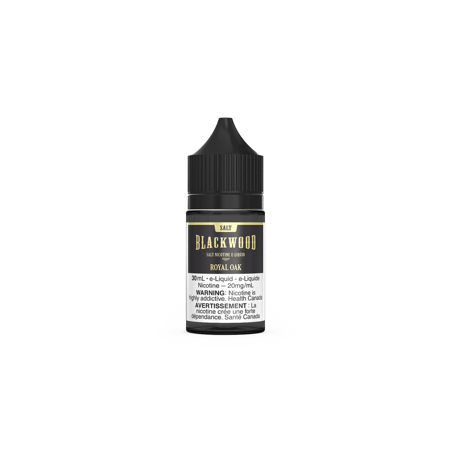Blackwood Salts – Royal Oak, robust tobacco flavour with earthy oak and smoky finish, 30mL bottle with 20mg/mL nicotine salt