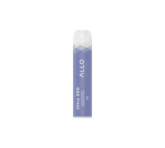 Allo 500 Disposable – Blue Raspberry, tangy and sweet blue raspberry flavour, 20mg nicotine strength, up to 500 puffs