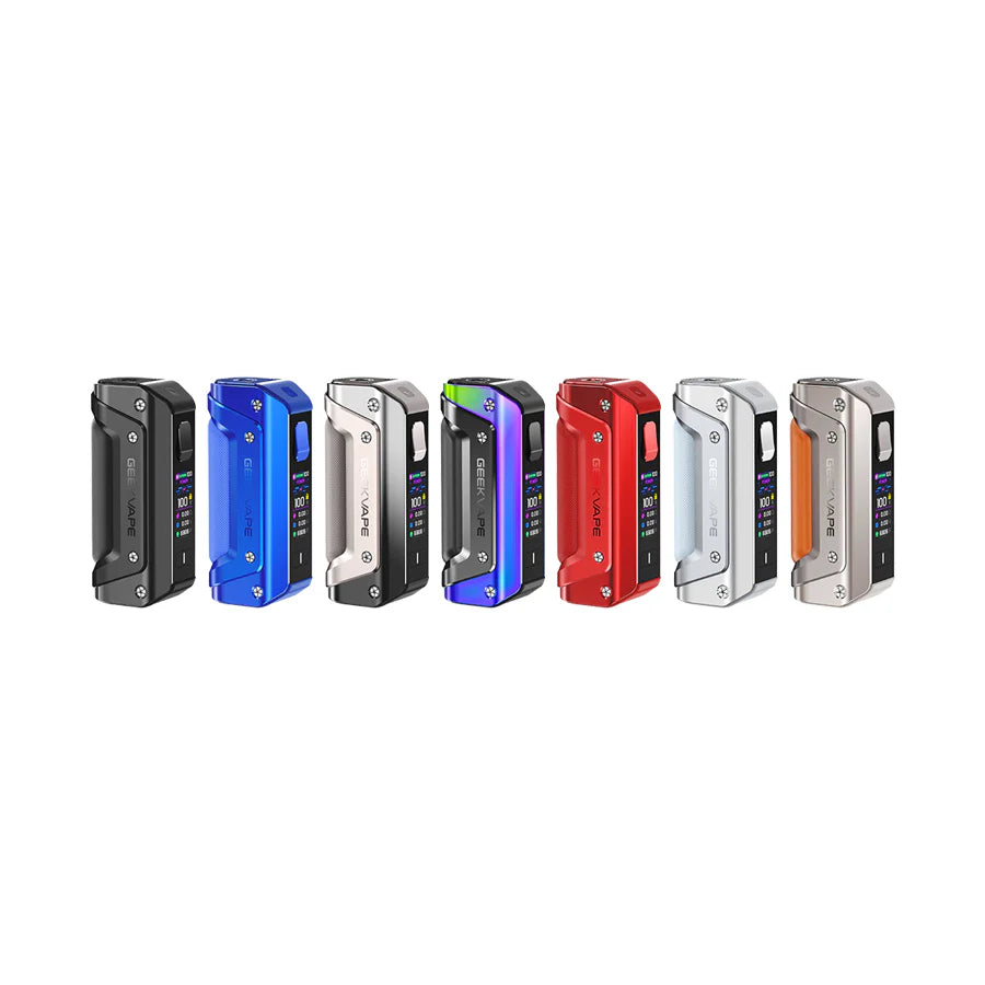 GeekVape Aegis Solo 3 Box Mod – All Colours, 100W output, IP68 waterproof and shockproof design, shown in full colour range with Smart Lock and AS Chip 4.0