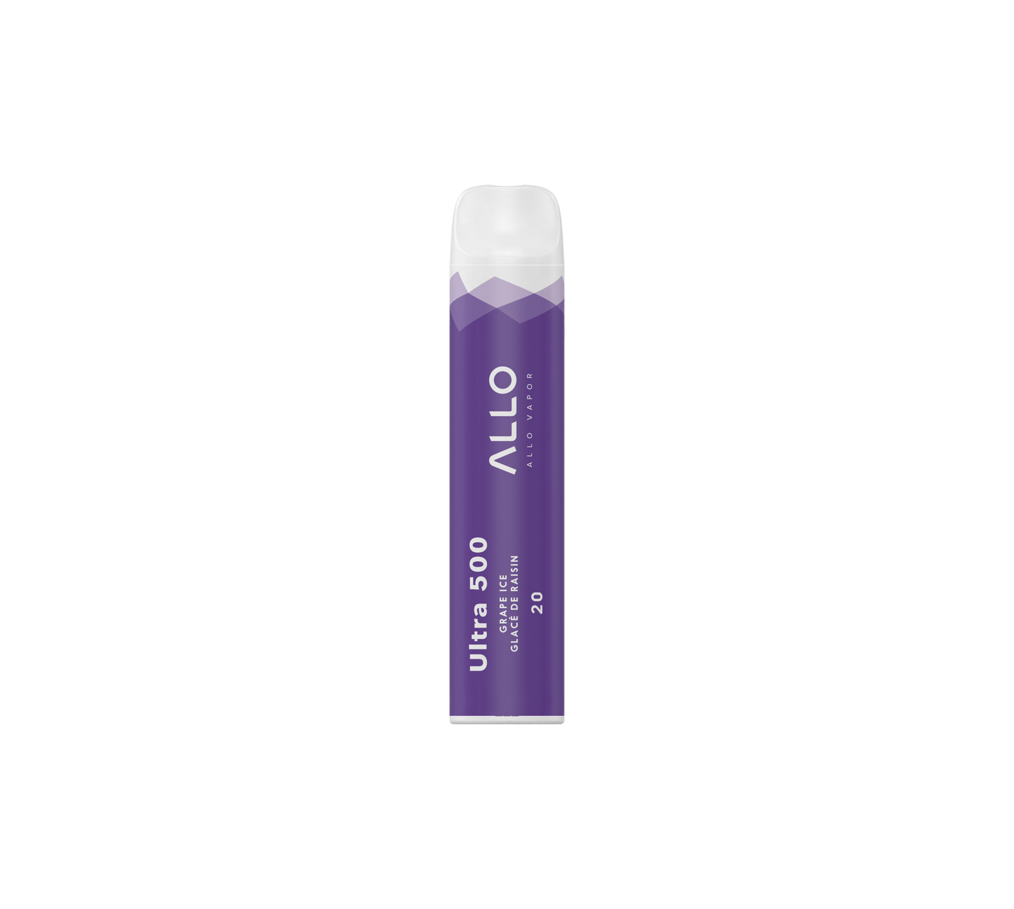 Allo 500 Disposable – Grape Ice, bold and juicy grape flavour blended with icy menthol, 20mg nicotine strength, up to 500 puffs