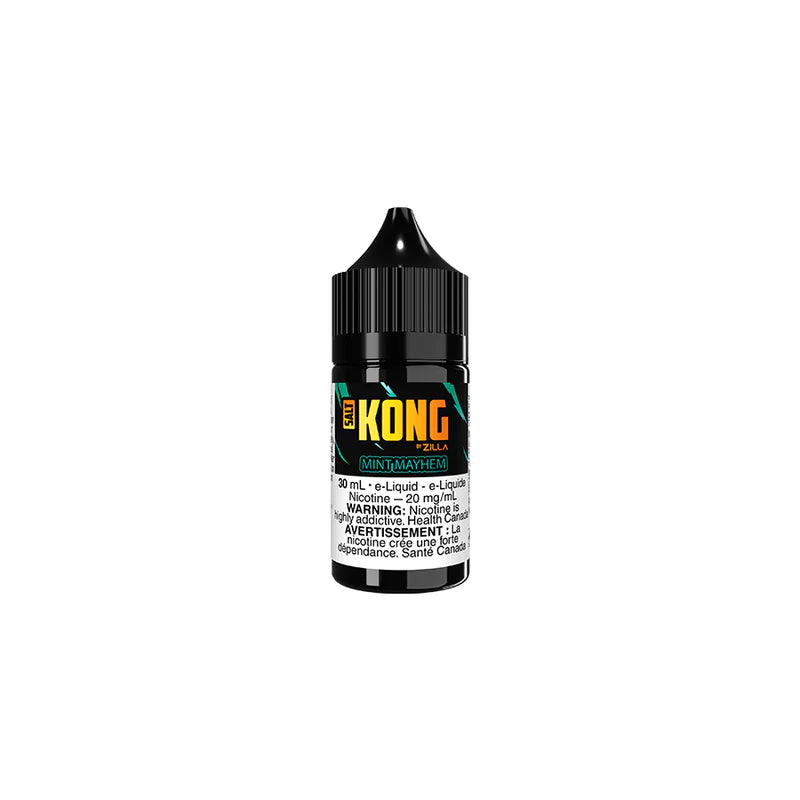 Mint Mayhem by Kong Salt by Zilla – Arctic mint, cool spearmint, and icy freshness, 30mL bottle with 20mg nicotine salt for refillable pod devices
