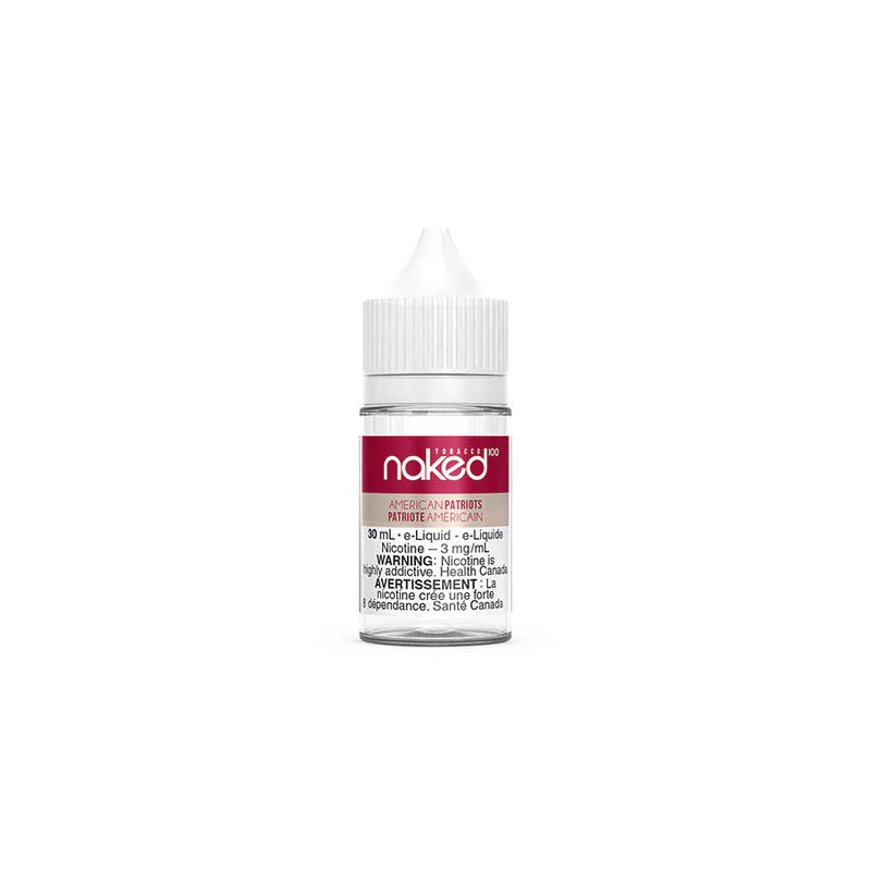 Naked 100 American Patriots E-Liquid – 30mL bottle with 3mg nicotine for refillable vape devices