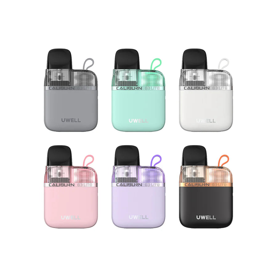 Uwell Caliburn G3 Lite Pod Kit – KOKO Edition full colour lineup, compact 25W pod vapes with 1200mAh battery and Pro-FOCS flavour tech in multiple finishes