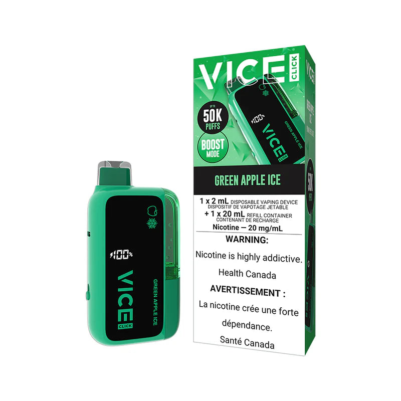 VICE CLICK DISPOSABLE 50K - GREEN APPLE ICE