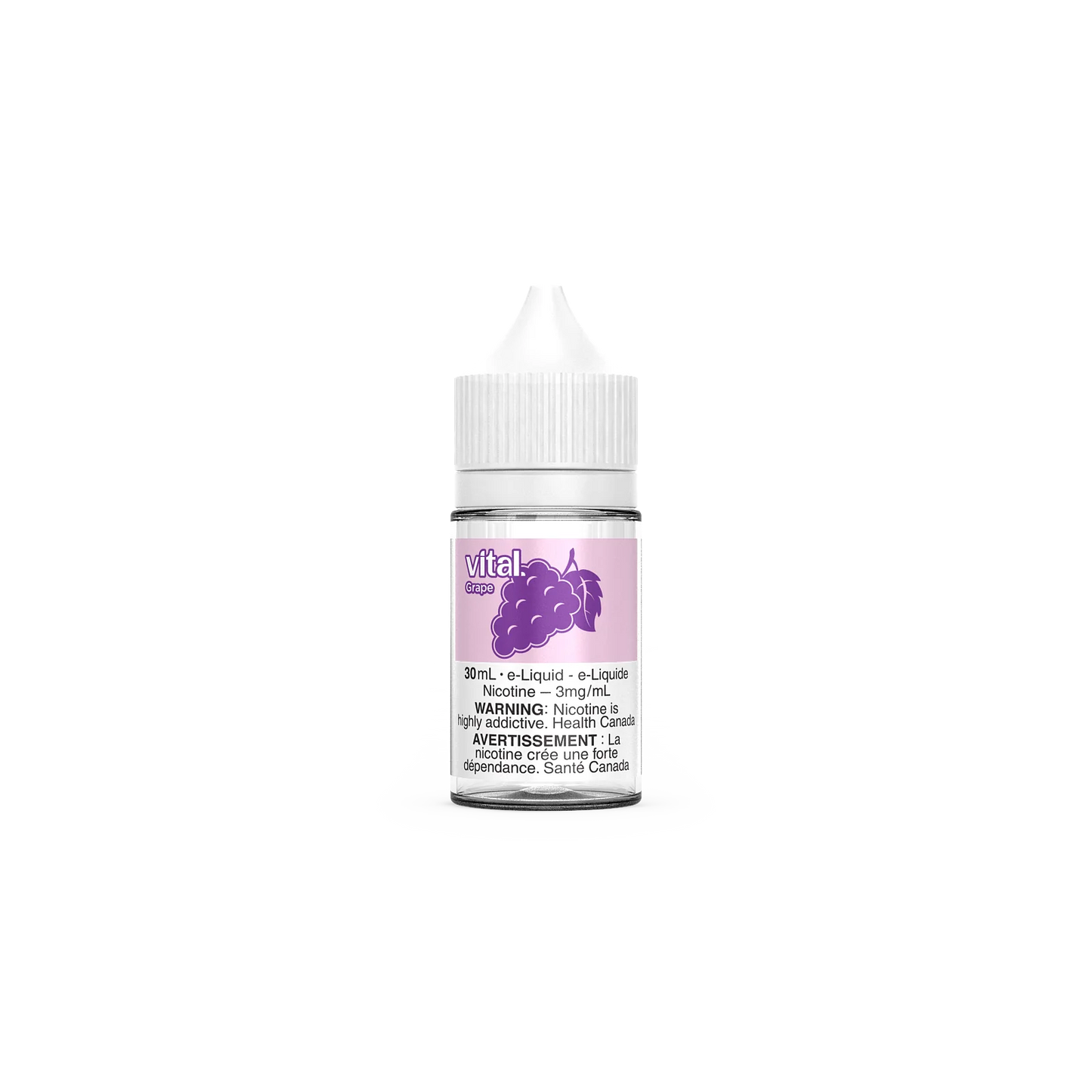 Vital Grape E-Liquid – 30mL bottle with 3mg nicotine for refillable vape devices