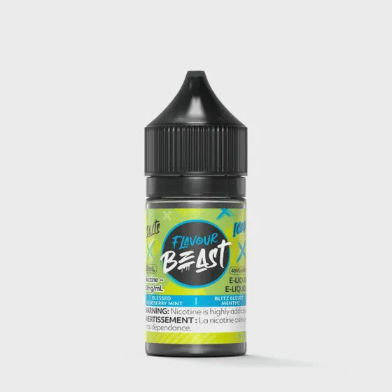 Flavour Beast E-Liquid – Blueberry Mint, sweet blueberry flavour cooled with a refreshing mint finish, 30mL bottle with 20mg/mL nicotine salt