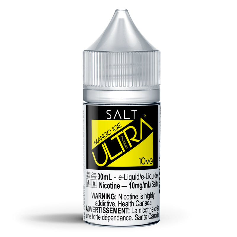 Mango Ice by Ultra E-Liquid – Juicy mango flavour with a crisp menthol exhale, 30mL bottle with 20mg nicotine salt