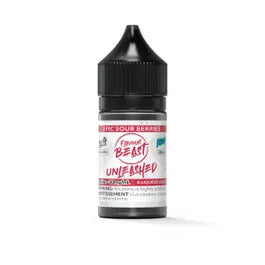 Flavour Beast Unleashed E-Liquid – Sour Berries, tart berry medley with a sour candy twist, 30mL bottle with 20mg/mL nicotine salt