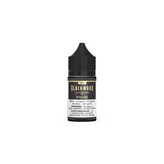 Blackwood Salts – Royal Oak, robust tobacco flavour with earthy oak and smoky finish, 30mL bottle with 20mg/mL nicotine salt