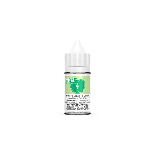 Vital Green Apple E-Liquid – 30mL bottle with 3mg nicotine for refillable vape devices
